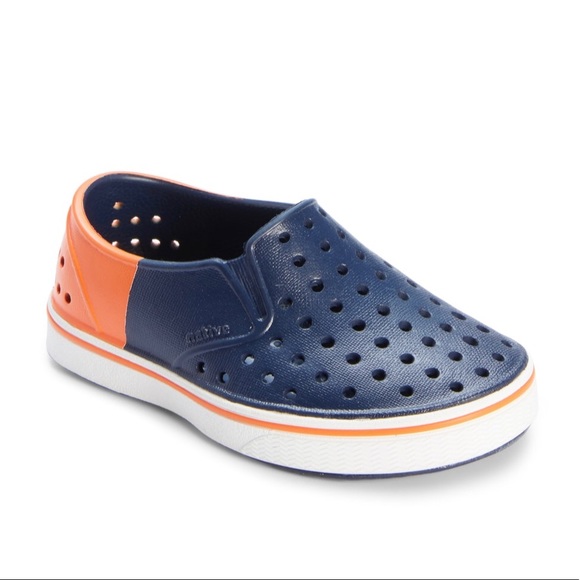 Native Shoes Other - Natives blue orange color block vegan slip on 7